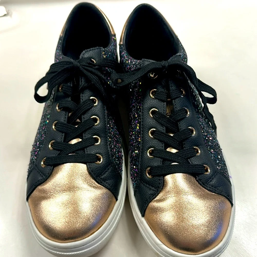 Women’s Skechers sneakers rose gold, and glitter. Size 8 1/2. - Picture 1 of 5